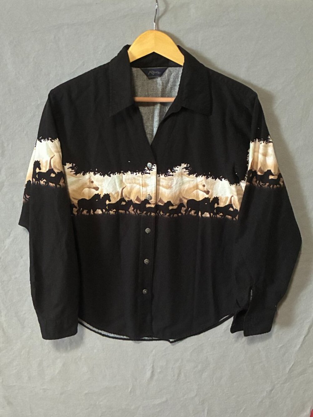Vintage Roper Women’s Western Rodeo Country Horses Shirt M Americana Cowgirl.